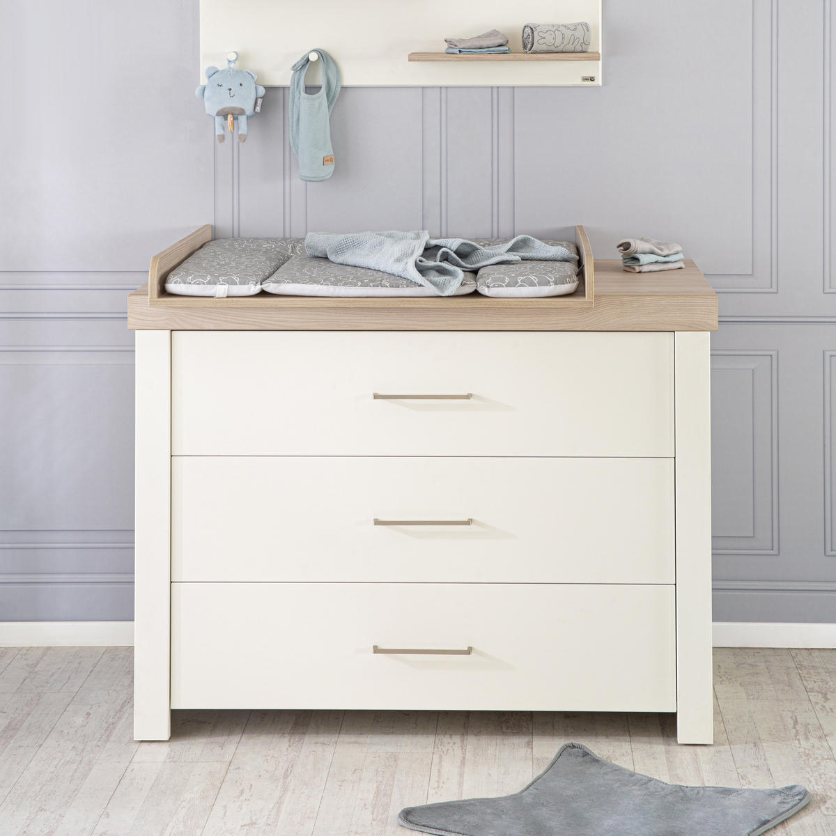 WICKELKOMMODE Lucy - Weiß, Holzwerkstoff/Metall (120/98/75cm) - Roba
