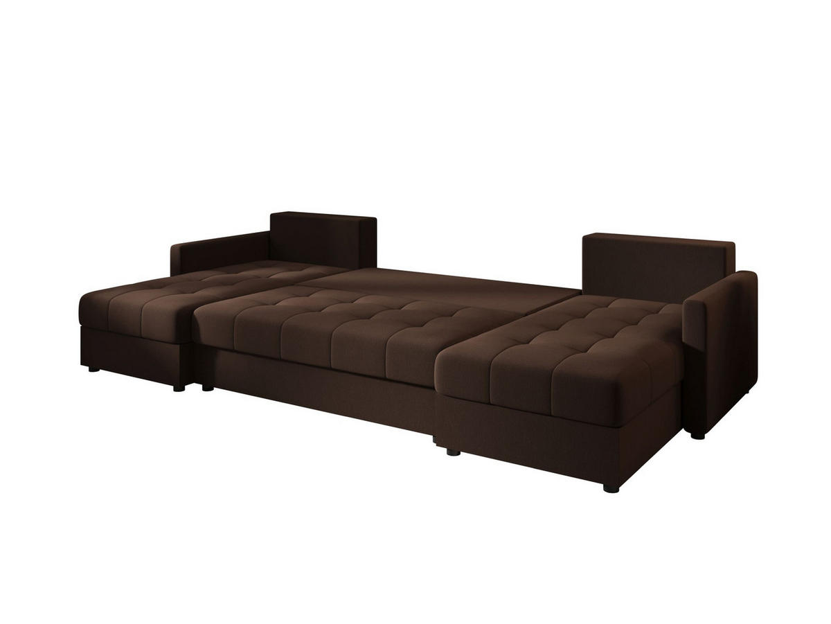 ECKSOFA MOS U BIS Cosmic 800 mit Schlaffunktion - Braun, Textil (285/85/140cm) - Bedante