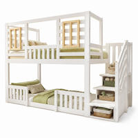 ETAGENBETT 90/200 mit Treppenschrank, Geländer und Stauraum in Weiß - Weiß, Holzwerkstoff (90/200cm) - EVRYAE