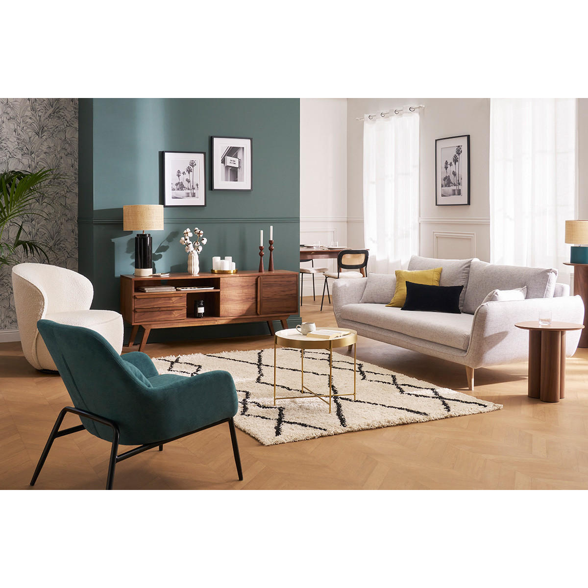 Thumbnail - Miliboo Sessel, Blau, Textil, 78x74x67 cm, Wohnzimmer, Sessel, Polstersessel