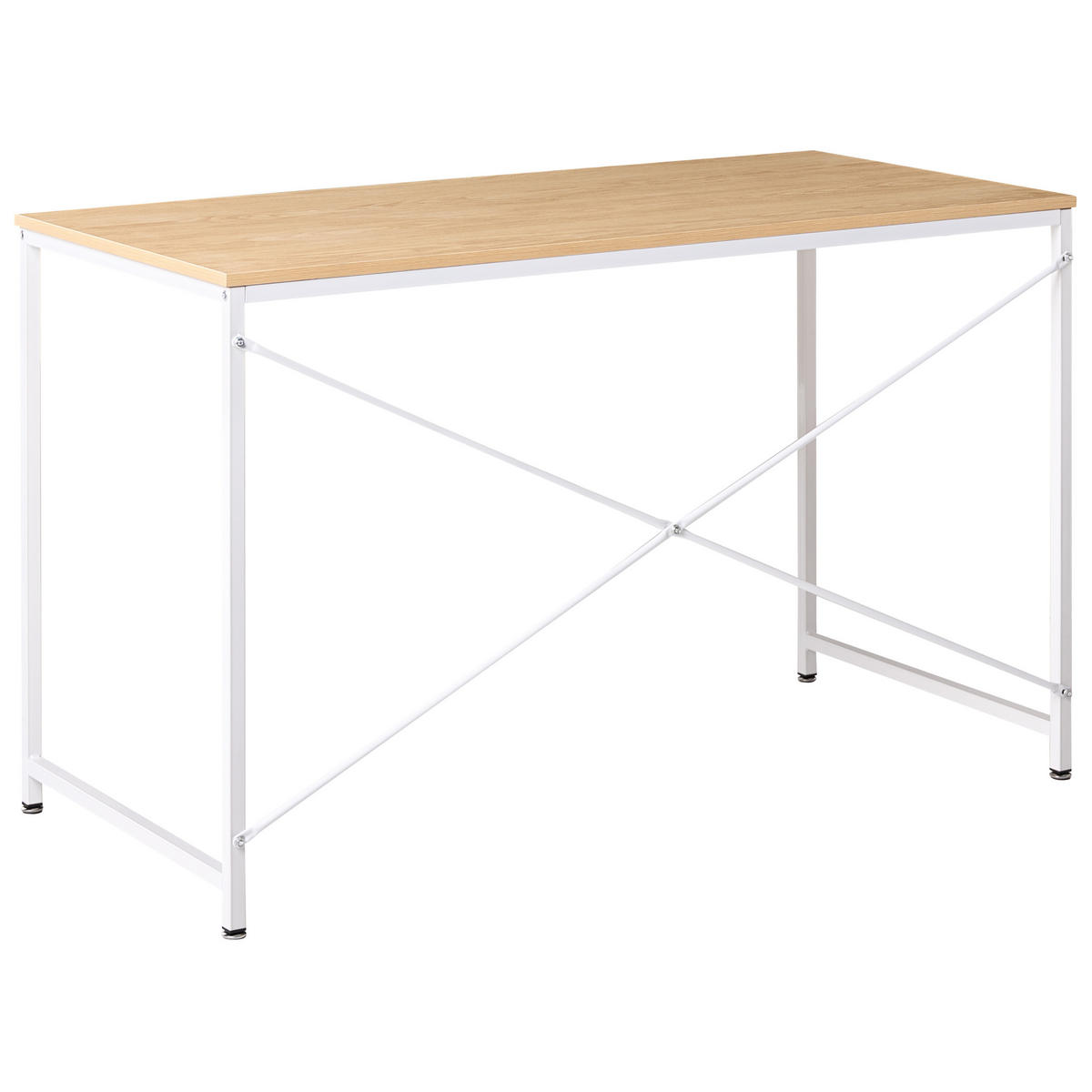 PSACÍ STŮL Světle hnědý/Bílý 120/60 cm Andaste - světle hnědá, kov (60/120/75cm) - Beliani