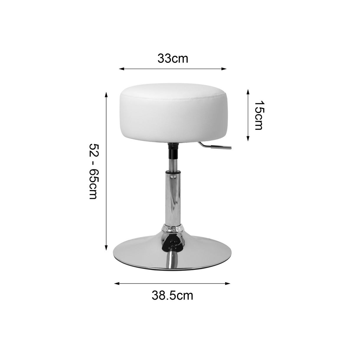 SITZHOCKER Weiß Ø 33 cm - Weiß, Metall (33/65/33cm) - ML-DESIGN