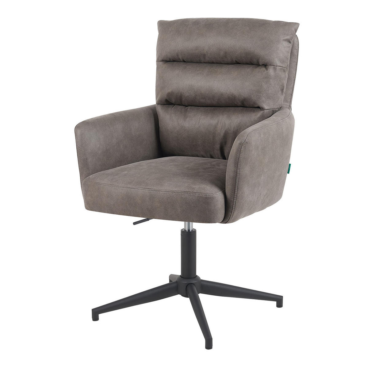 BÜROSTUHL Mika-Romy - Taupe/Schwarz, Textil/Metall (59/91/66cm) - DUBI Möbel