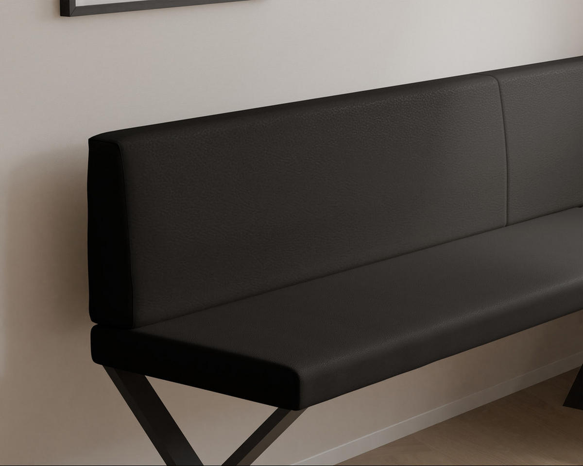 ECKBANK rechts VERO X Kunstleder glatt, 128/168 cm Anthrazit - Anthrazit, Kunststoff/Textil (128/168cm) - Idohome