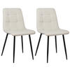 ESSZIMMERSTUHL Till, 2er Set Stoff, Gestell Metall matt Schwarz Creme - Schwarz/Naturfarben, Textil/Metall (45/88/52cm) - TPFLiving