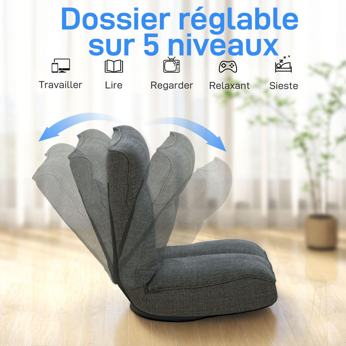 SCHLAFSESSEL DE-13494 Grau - Grau, Textil (58/79/107cm) - ComfortXL