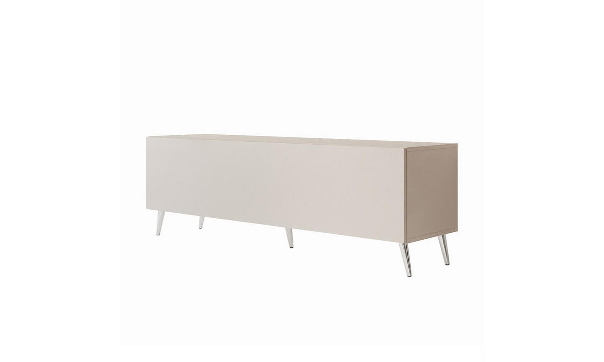 TV-SCHRANK COLGANTE 150/40/49 cm schräge chromfarbene Füße mit LED-Beleuchtung Kaschmir - Chromfarben/Kaschmir, Holzwerkstoff (150/49/40cm) - Lookway