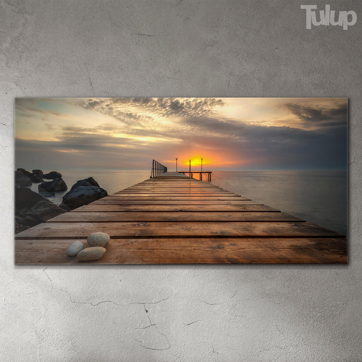 GLASBILD 120x60 cm Meereslandschaft - Cognac, Glas (120/60cm) - TULUP