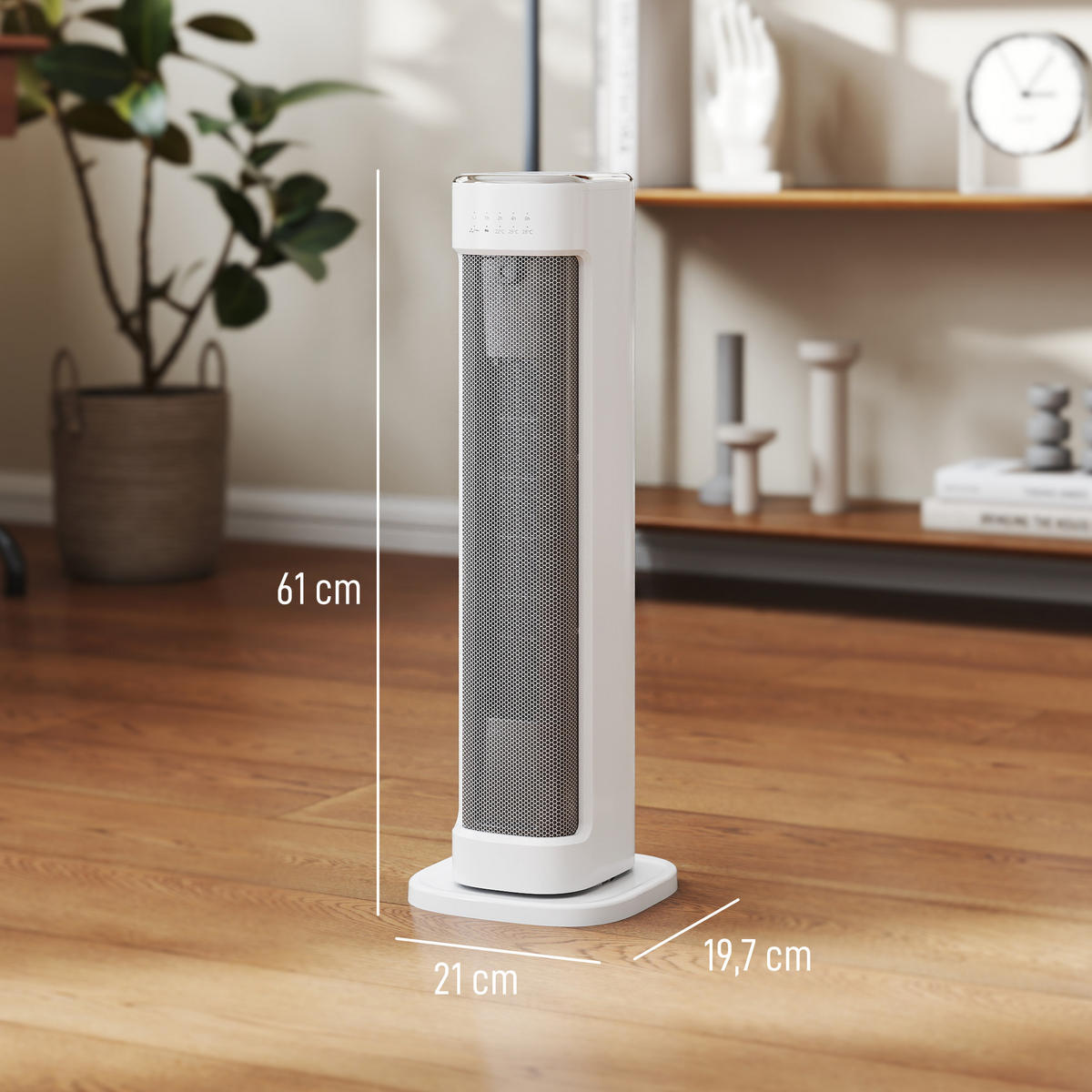 HEIZLÜFTER DE-17058 PTC 2000 W mit Timer & Fernbedienung Weiß - Weiß, Kunststoff (19.7/61/21cm) - ComfortXL