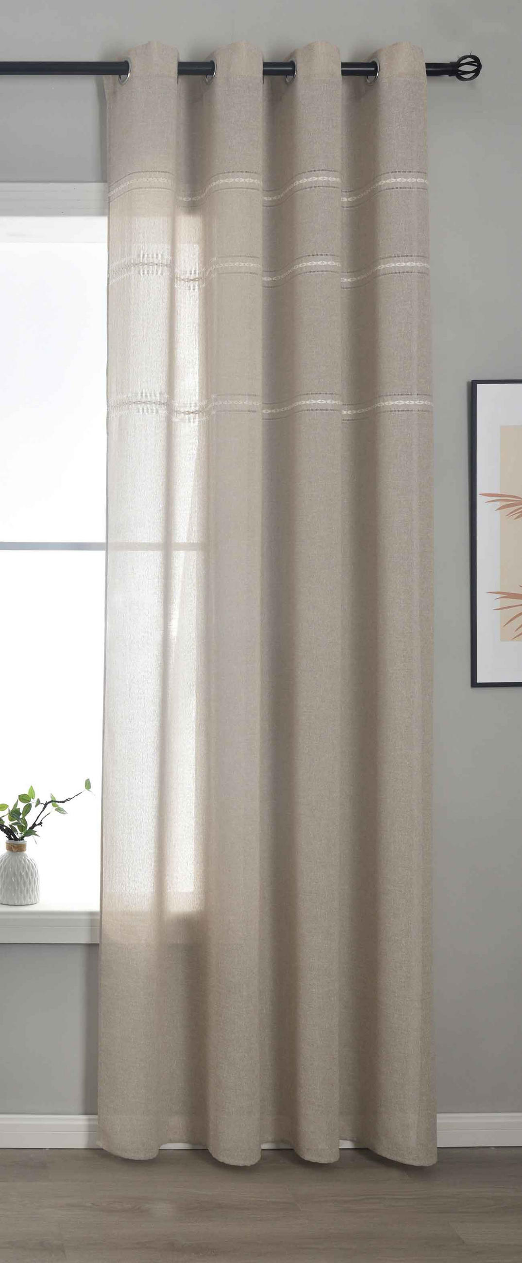 VORHANG LEIPZIG HxB 245x145 cm Taupe - Taupe, Textil (145/245/245cm) - Gardinenbox