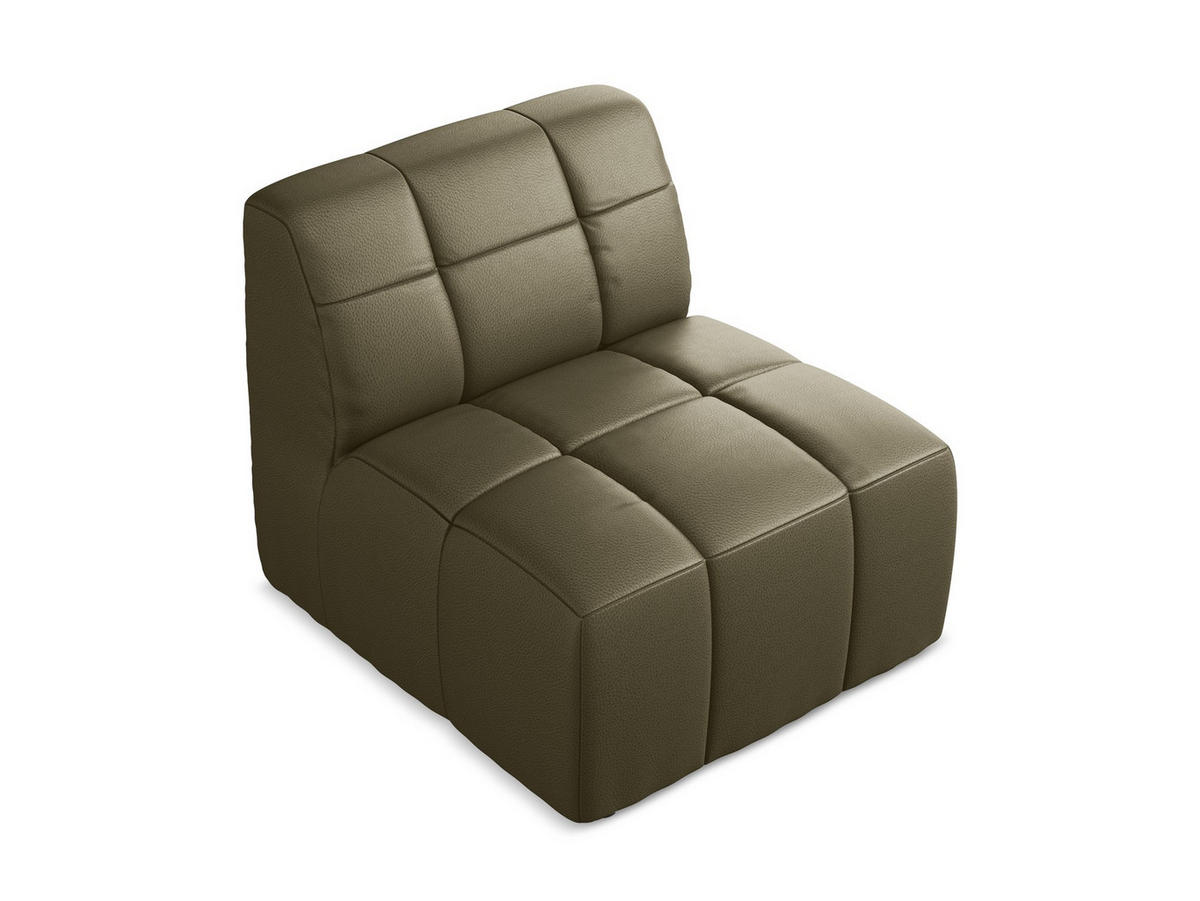 SOFAELEMENT Kunstleder Grün - Schwarz/Olivgrün, Holzwerkstoff/Kunststoff (75/77/90cm) - Makamii