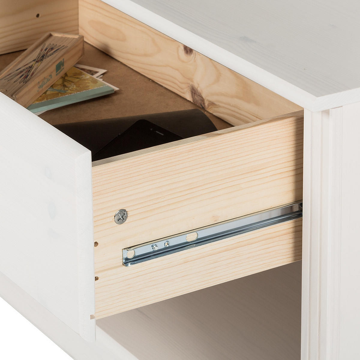 WOHWAND - Kiefer massiv, Typ A - Weiß/Kieferfarben, Holz (288/223/45cm) - home24