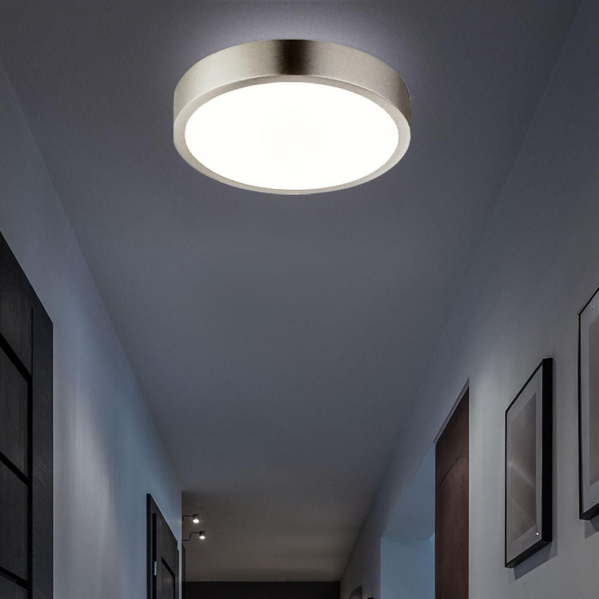 LED DECKENLEUCHTE Aluminium Opal Silber - Silberfarben, Metall (14.5/14.5/2.6cm)