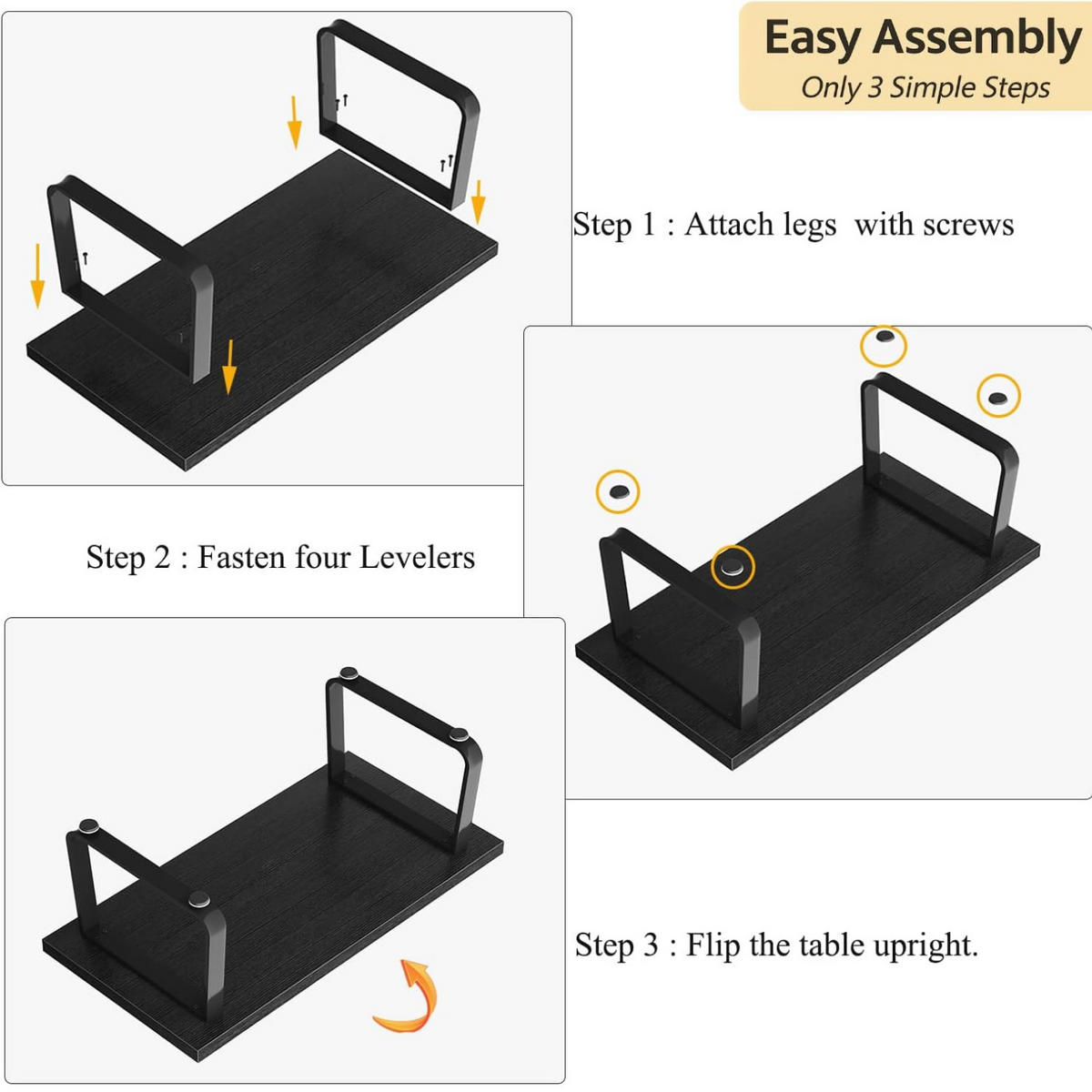 COUCHTISCH Modern Holz Metall 120 x 60 x 46,5 cm Wohnzimmertisch - Schwarz, Holzwerkstoff/Metall (60/120/46.5cm) - Quality Elegance