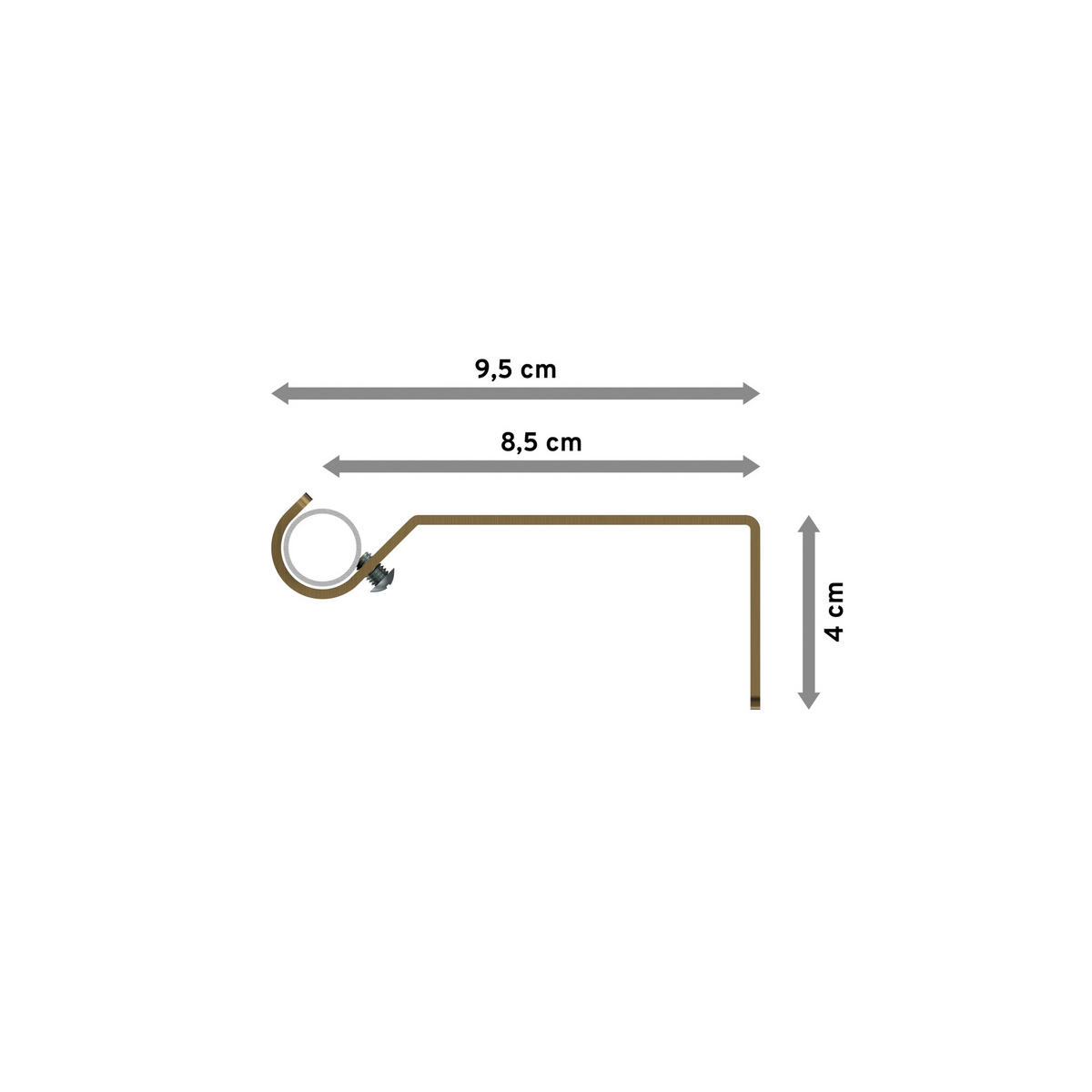 GARDINENSTANGE Olymp Lucan 420 cm (geteilt in 3 x 140 cm), 1-läufig (ohne Ringe), 16 mm Ø Messing Antik - Messingfarben/Bronzefarben, Metall (420cm) - INTERDECO