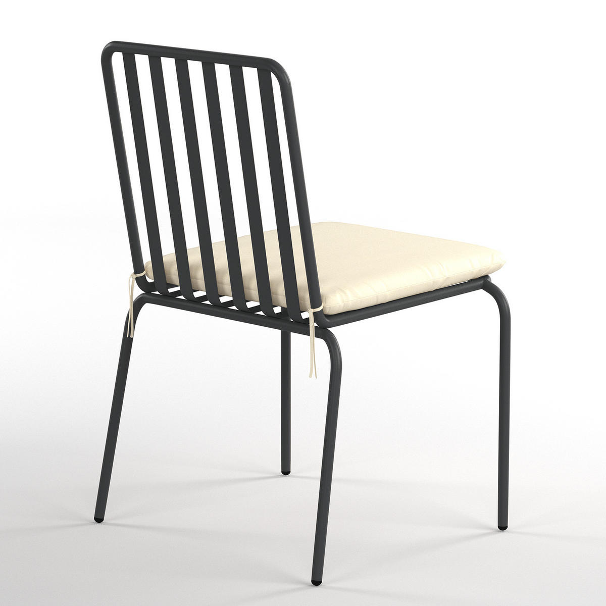 GARTENSTUHL - 2er-Set - Stahl - Anthrazit, Textil/Metall (54/87/57cm) - home24