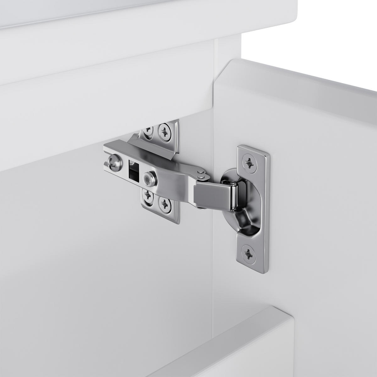 WASCHTISCHUNTERSCHRANK 91x46.5x50.5 cm Weiß aus Keramik & Spanplatte mit Radarsensor-LED & 2 Schubladen - Weiß, Holzwerkstoff (91/50.5/46.5cm) - Modfu