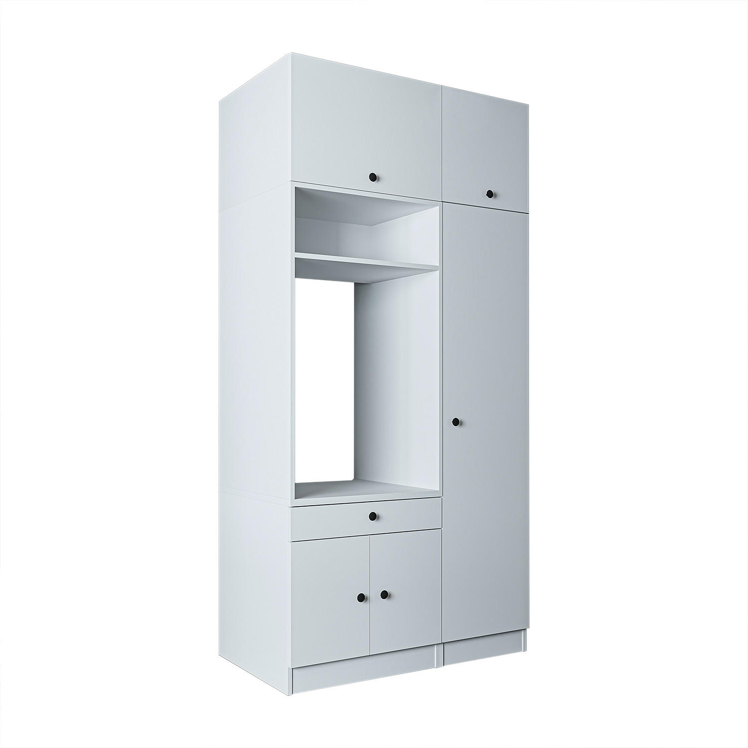 WASCHMASCHINENSCHRANK Serie 1 112cm Breit, 230cm Hoch - Weiß, Holzwerkstoff (112/230/67cm)