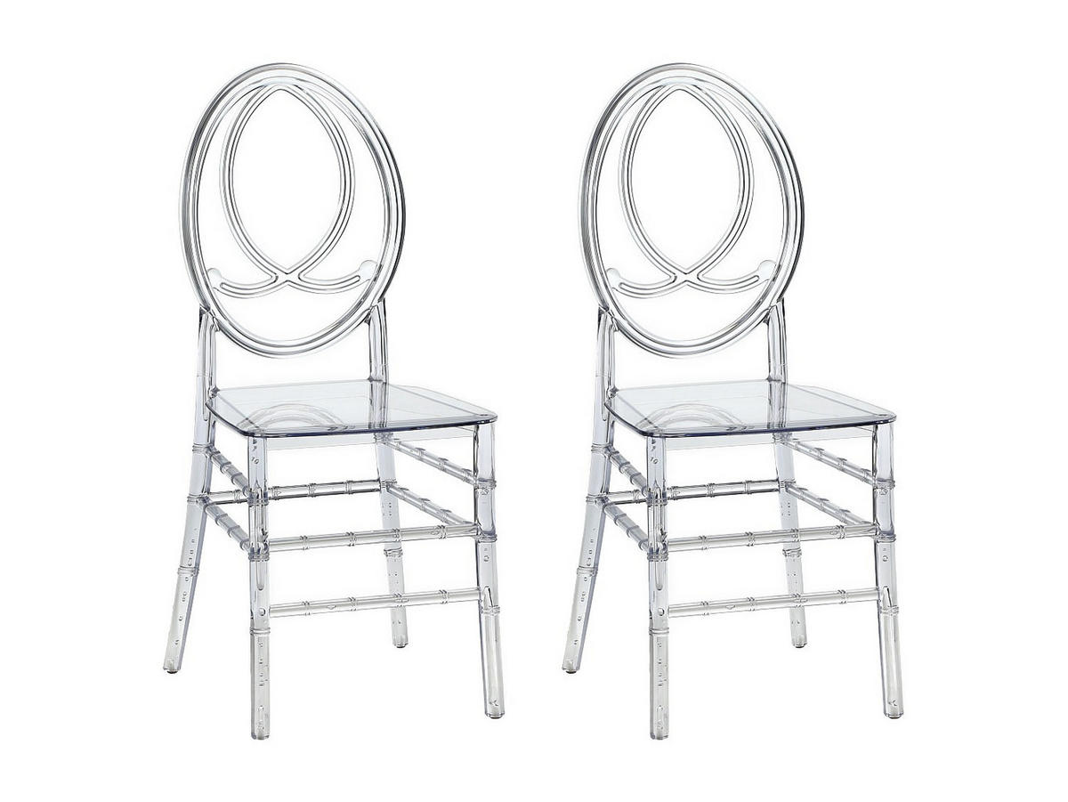 STUHL 2er-Set - Vollpolycarbonat - Kristall - AMALINE - Transparent, Kunststoff (38.5/91.5/53cm) - Vente-Unique