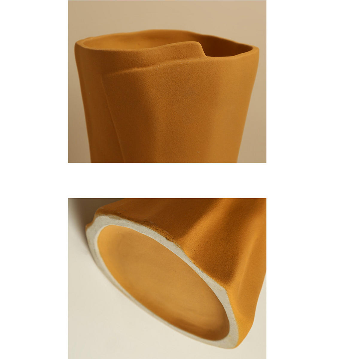 VASE 13 x 13 x 24,5 cm Keramik - Gelb, Glas (24.5cm) - LIBRATON