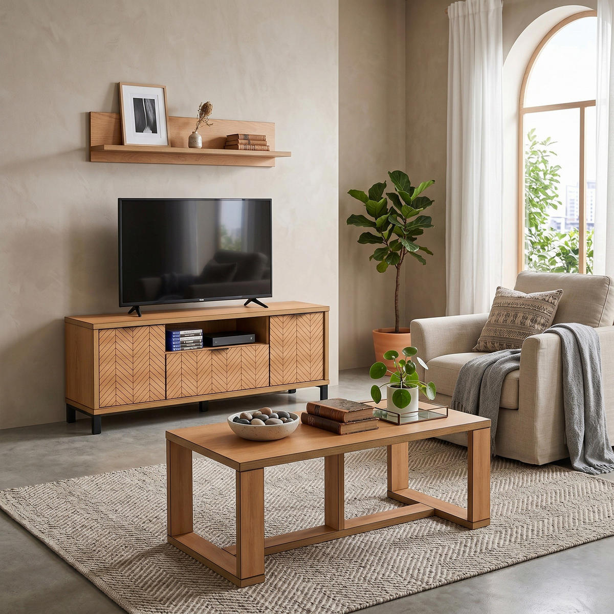 COUCHTISCH Fonti F-8 120 x 60 x 45,5 cm Karamell-Eiche - Eichefarben, Holzwerkstoff (60/120/45.5cm) - Koseto