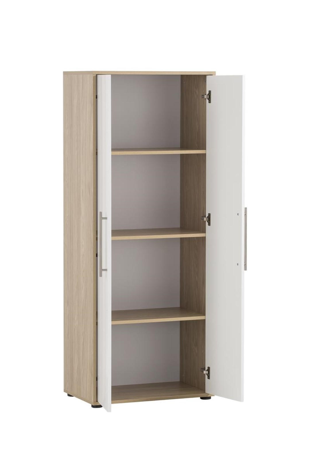 AKTENSCHRANK Swan Tall 164x65x41 cm 4 Fächern & 2 Flügeltüren Eiche/Weiß - Eichefarben, Holz (65/164/41cm) - PROREGAL
