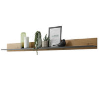 WANDBOARD grau matt, Eiche Wotan 170 x 15 cm, Wandregal hängend - Eiche Wotan/Grau, Holzwerkstoff/Metall (170/15/20cm) - Furn.Design