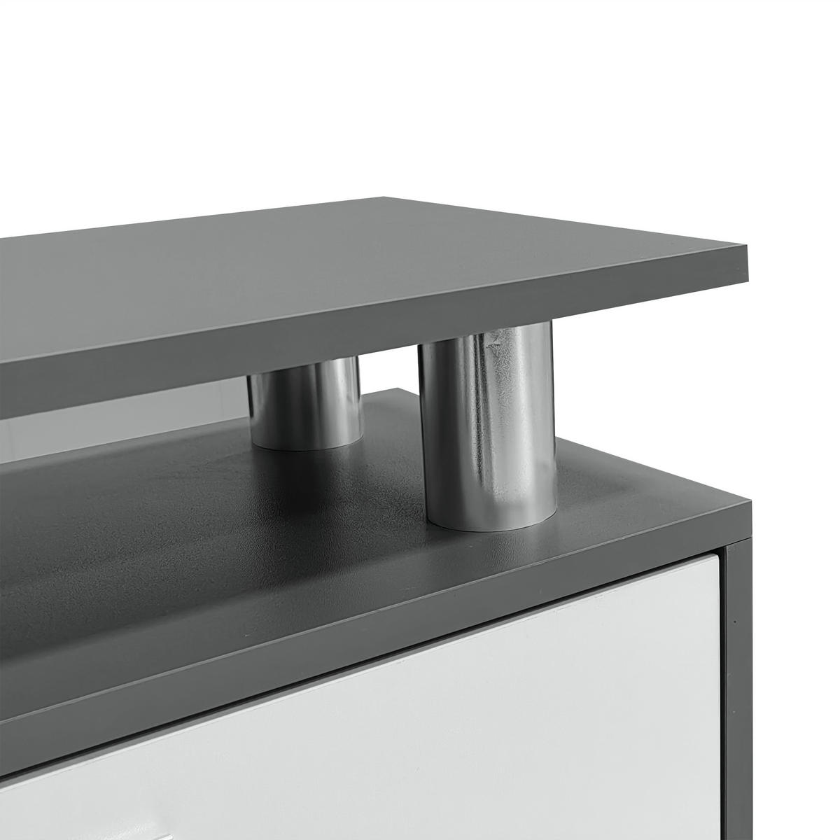 SCHUHSCHRANK aus Spanplatte 80x25x96,5cm in Grau mit verstellbaren Einlegeböden - Grau, Holzwerkstoff (80/96.5/25cm) - Modfu