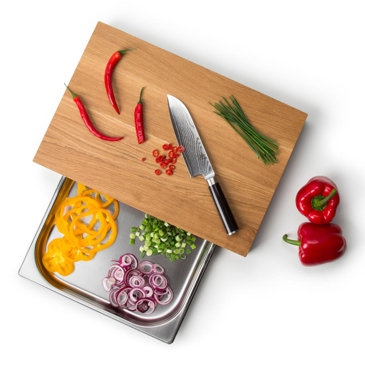 SCHNEIDEBRETT mit Schublade, Eichenholz, 48 x 32.5 cm, 4111 - Braun, Holz (35/50cm) - Continenta