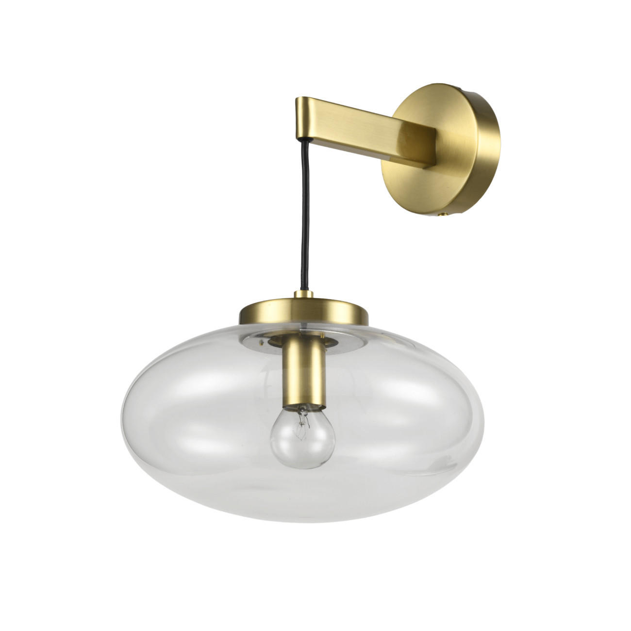 WANDLEUCHTE Milenzo, Transparent und goldfarben, 32cm - Transparent, Glas (25/32/28cm) - KOSILUM