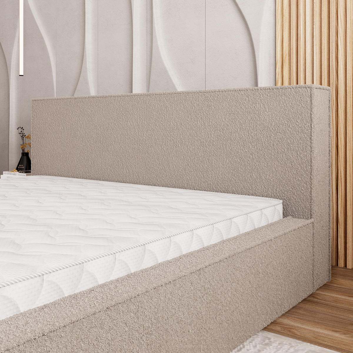 POLSTERBETT CELORA 160x200 cm mit Bettkästen - Beige - Beige, Holz (160/200cm) - MASSENO