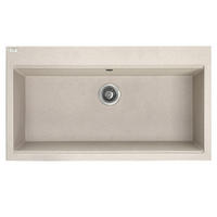 EINBAUSPÜLE TAU Beige, Einzelbecken, 50/90/21,5 cm - Beige, Stein (50/21.5/90cm) - bad land