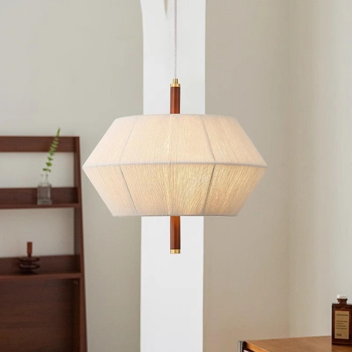 PENDELLEUCHTEN,BAUMWOLLFADEN + Holz, 220 V, 30 cm Durchmesser - Weiß, Metall (30/30/150cm) - Weltevree