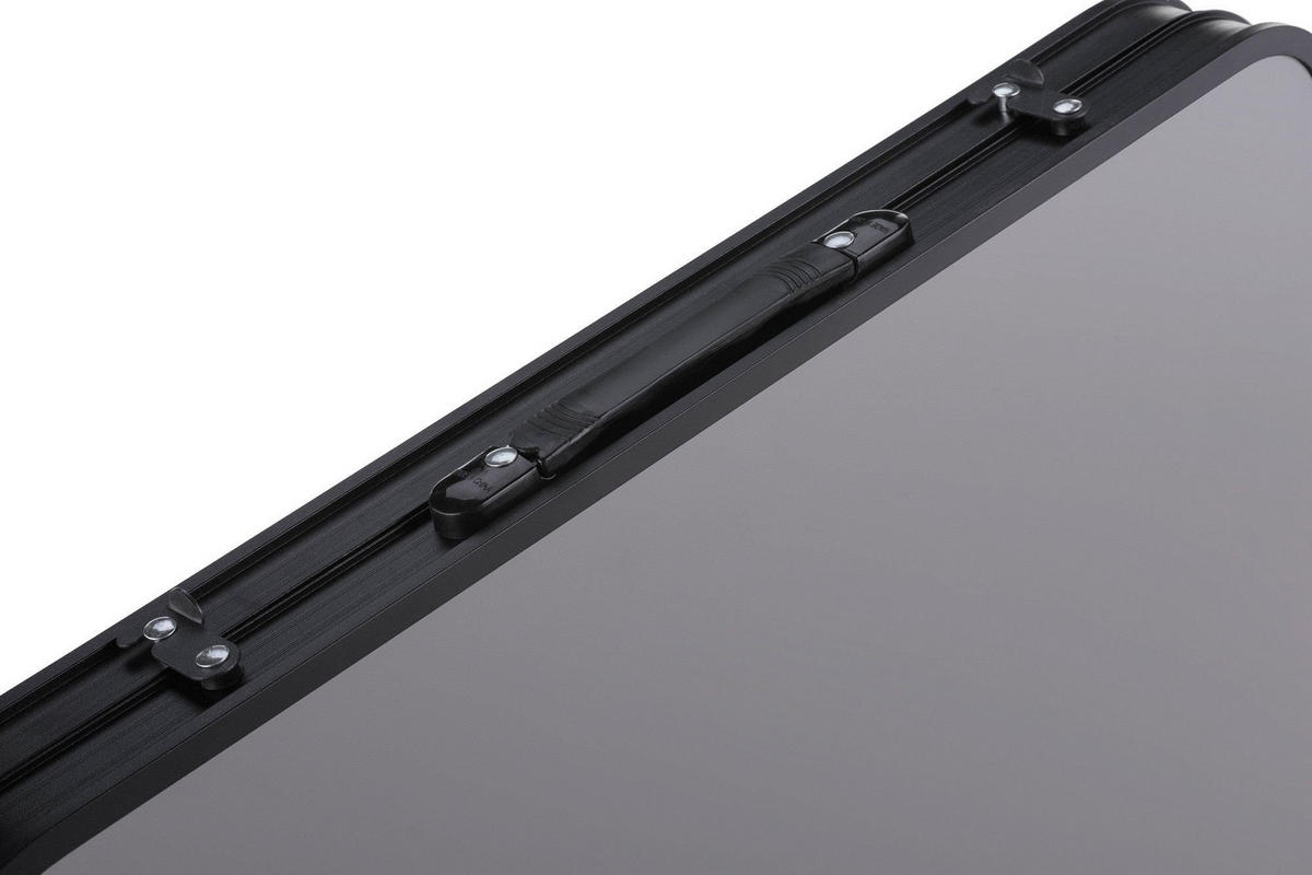 GARTENSET Tisch und 4 Stühlen, 120/60 cm, Höhenverstellbar - Schwarz, Metall - Outtec