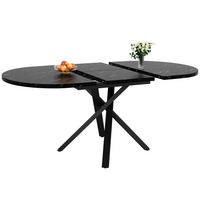 ESSTISCH 100/140/75,5 cm Schwarz aus MDF und Metall mit Ausziehfunktion - Schwarz, Holzwerkstoff (100/140/75.5cm) - OKMYHOME
