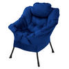 RELAXSESSEL Samt Dunkelblau - Dunkelblau, Metall (97/95/82cm) - ML-DESIGN