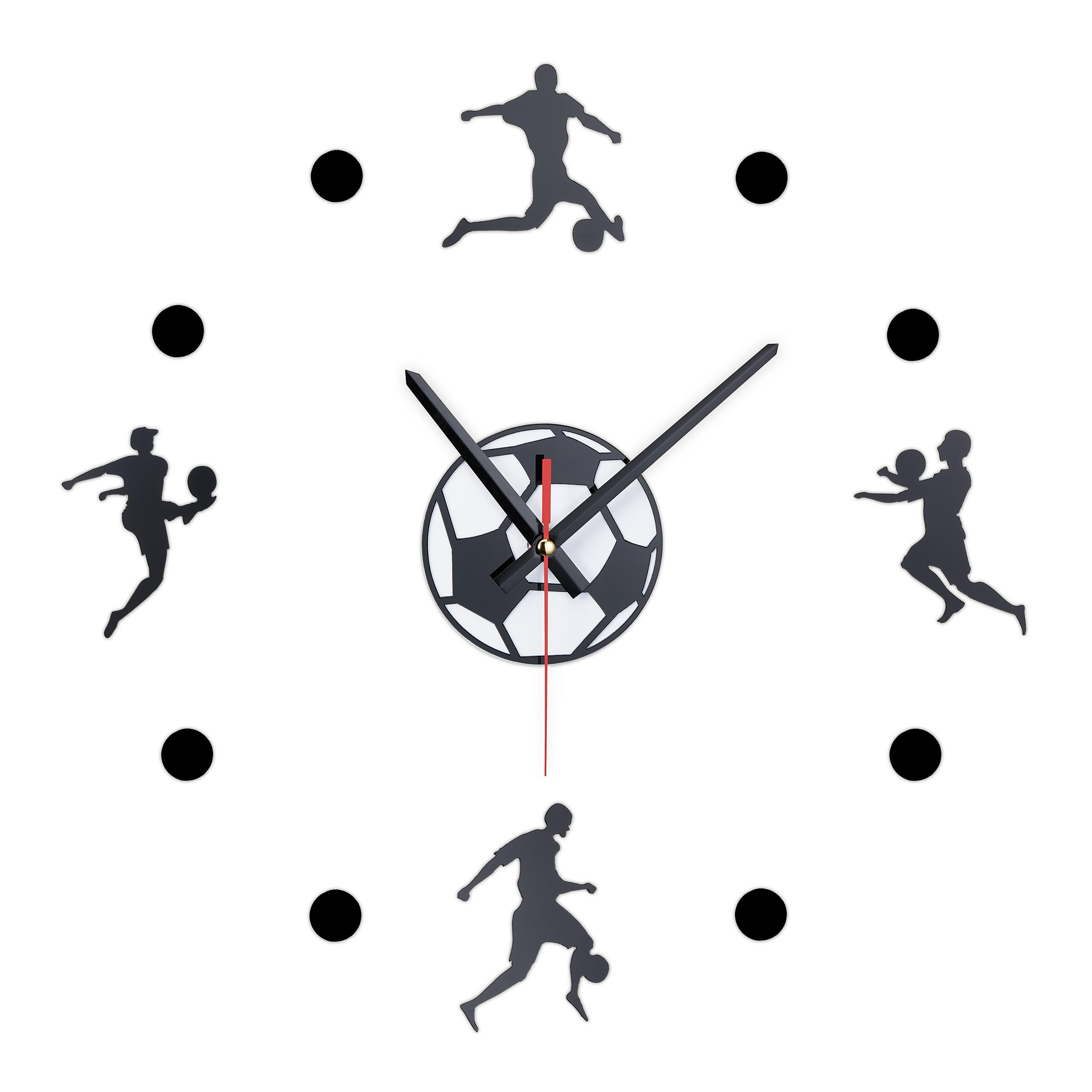 Relaxdays HODINY Černá Bílá fotbal 50-100 cm