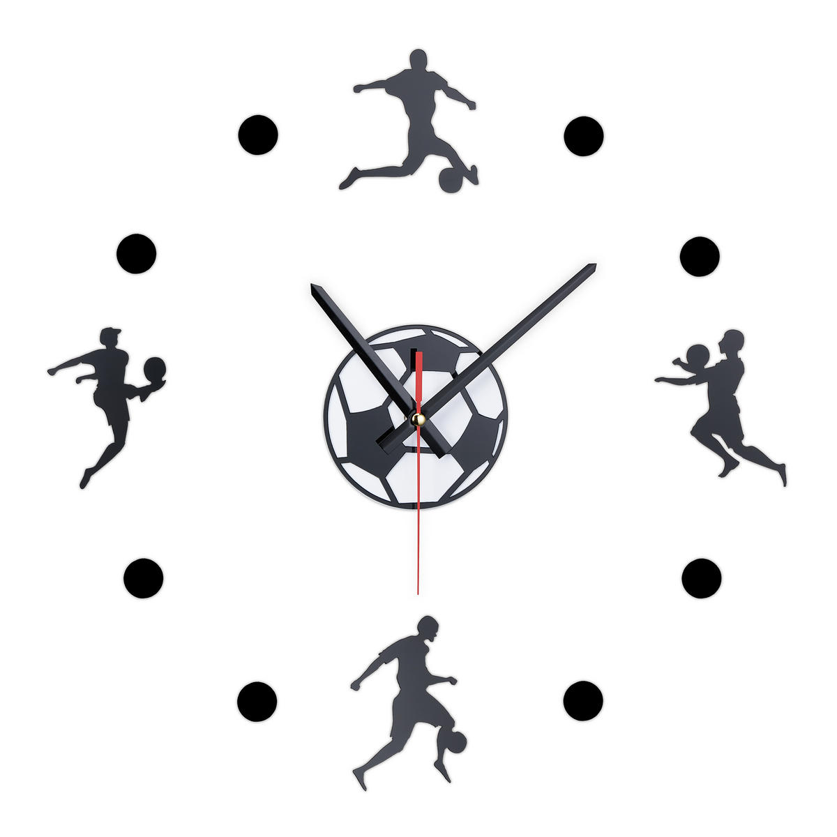 DIY-WANDUHR - Schwarz, Kunststoff/Metall (100/100/3.5cm) - Relaxdays