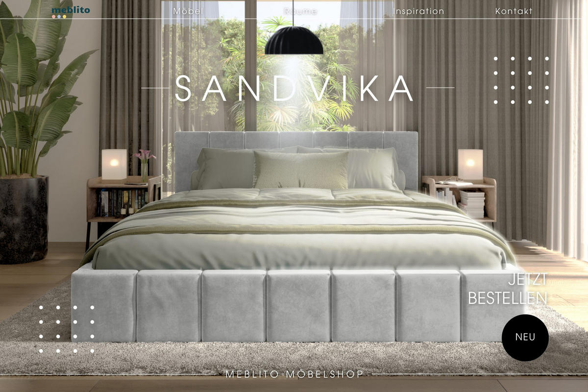 POLSTERBETT aus Velvet Sandvika Hellgrau 120x200 cm - Hellgrau, Textil (120/200cm) - Meblito