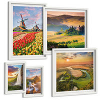BILDER SET 5er Set - 50x50 cm & 20x30 cm & 40x60 cm Weißer Rahmen - Whisky, Wein, Champagner, Kaffee, Alkohol - Weiß, Kunststoff (40/60cm) - TULUP