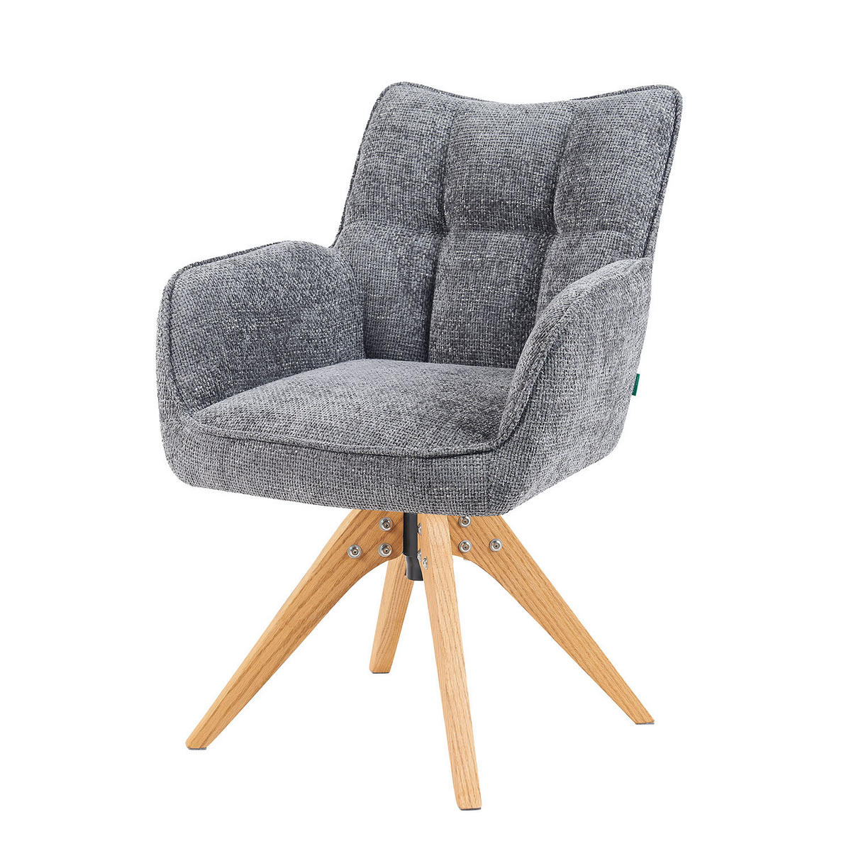 DREHSTUHL Mika-Theo - Honigeiche/Grau, Eichenholz/Holz (59/84/66cm) - DUBI Möbel