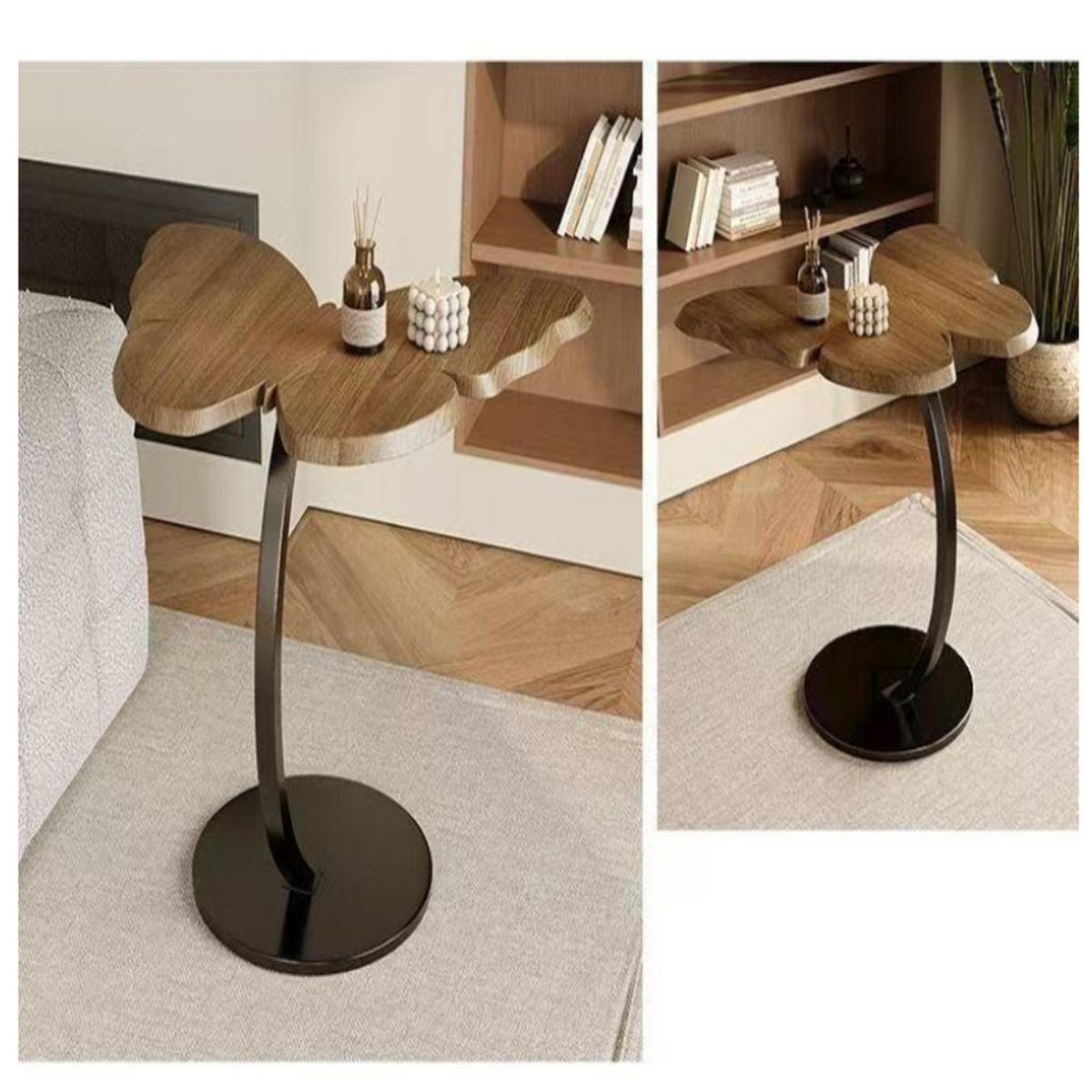 GARTENBEISTELLTISCH , Holz + Metall, 43 × 33 × 58 cm - Braun, Holz (43/33/58cm) - Weltevree