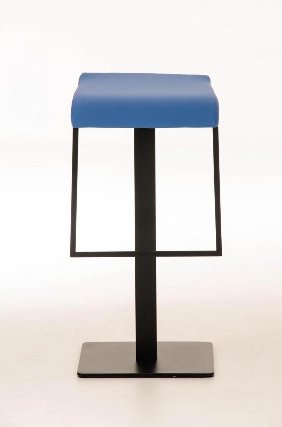 BARHOCKER Lederlook blau - Blau/Schwarz, Textil/Metall (39/78/42cm) - CLP