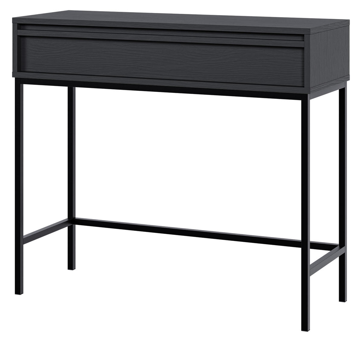 KONSOLENTISCH Evo Schwarz mit Metallgestell 90 cm - Anthrazit/Schwarz, Holzwerkstoff/Metall (34/90/79cm) - Selsey