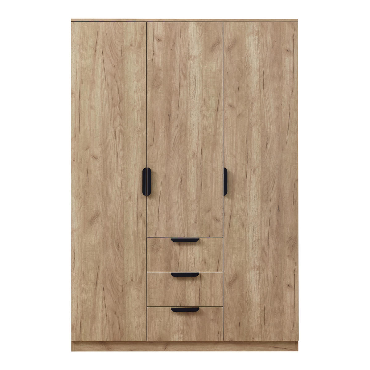 KLEIDERSCHRANK Eiselfing - Eichefarben, Holzwerkstoff (120/176/52cm) - [en.casa]
