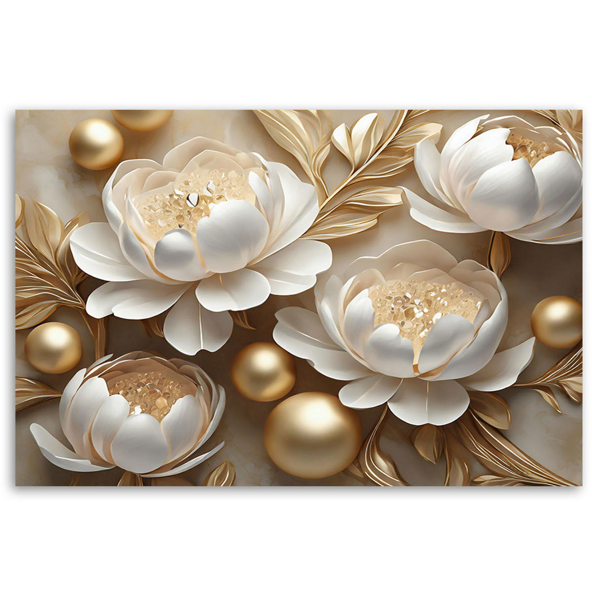 KUNSTDRUCK Gold 60/40 cm - Goldfarben, Textil (60/40cm) - KUNSTLOFT