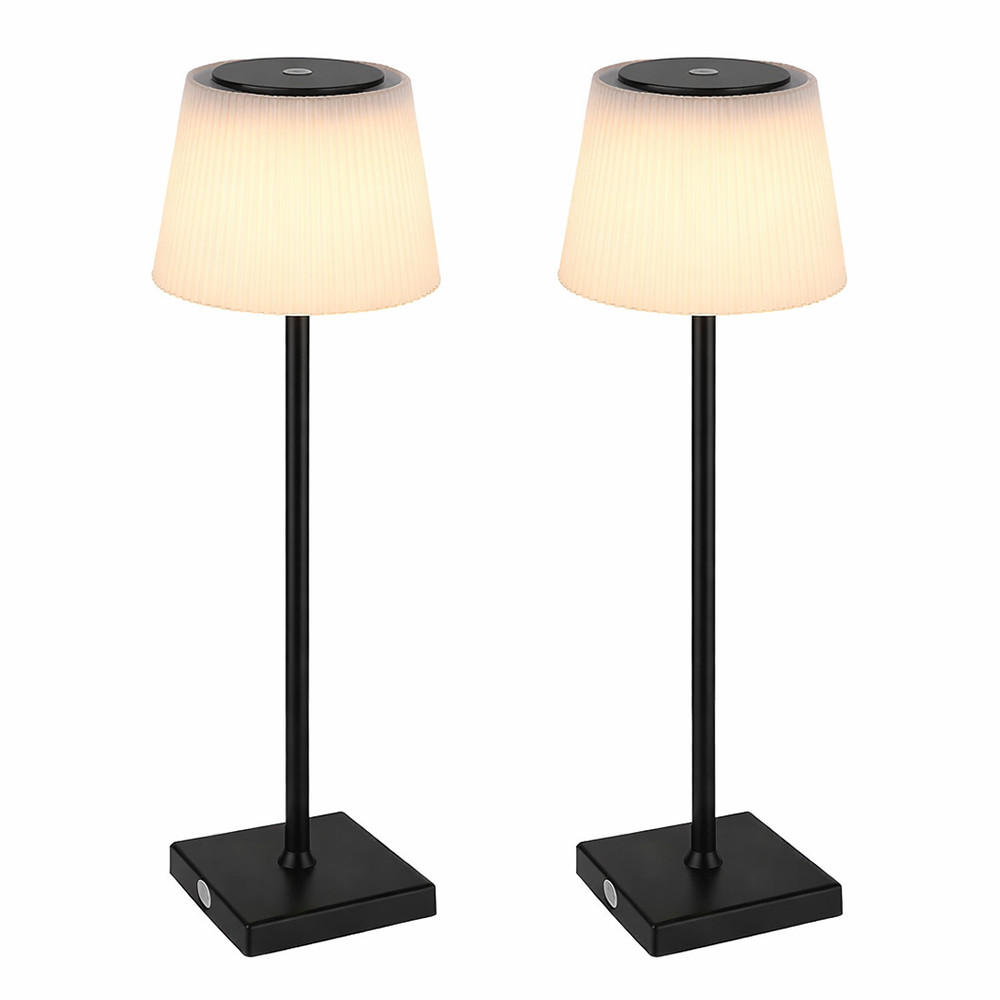 2X LED TISCHLEUCHTE Gregoir Weiß - Weiß, Metall (13.1/13.1/38cm) - Globo Lighting