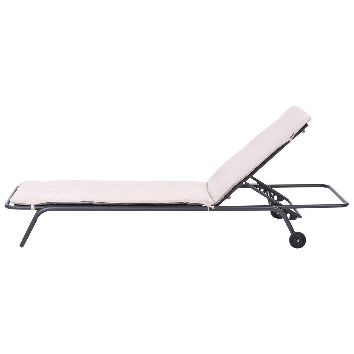 SONNENLIEGE Beige Volterra - Dunkelgrau, Metall (75/27/168cm)