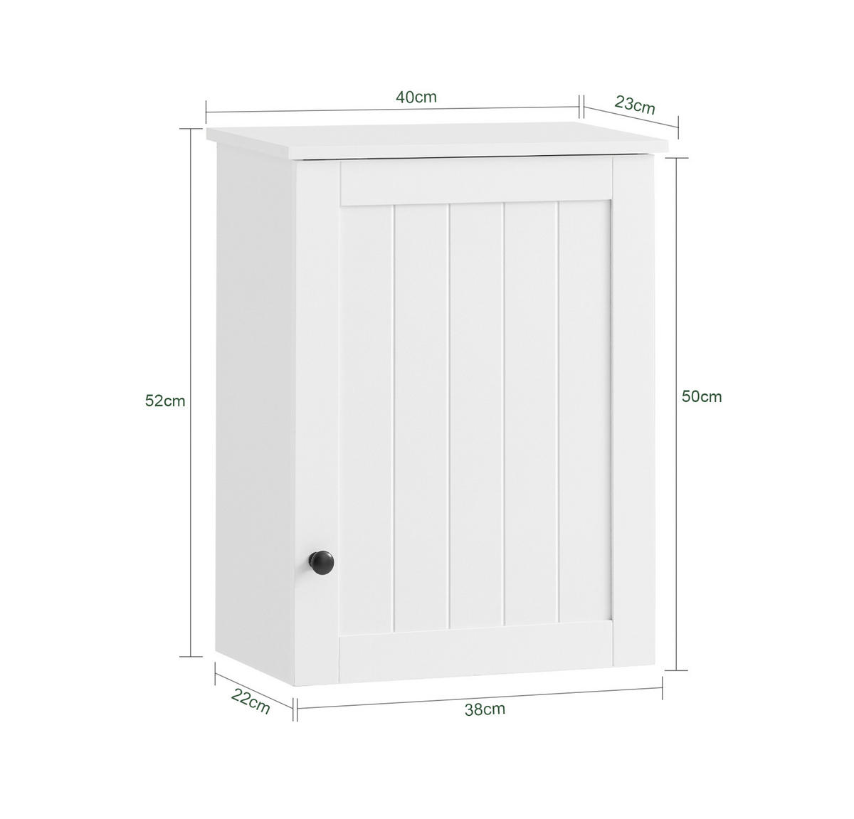 HÄNGESCHRANK Weiß - Weiß, Holzwerkstoff (40/52/23cm) - SoBuy