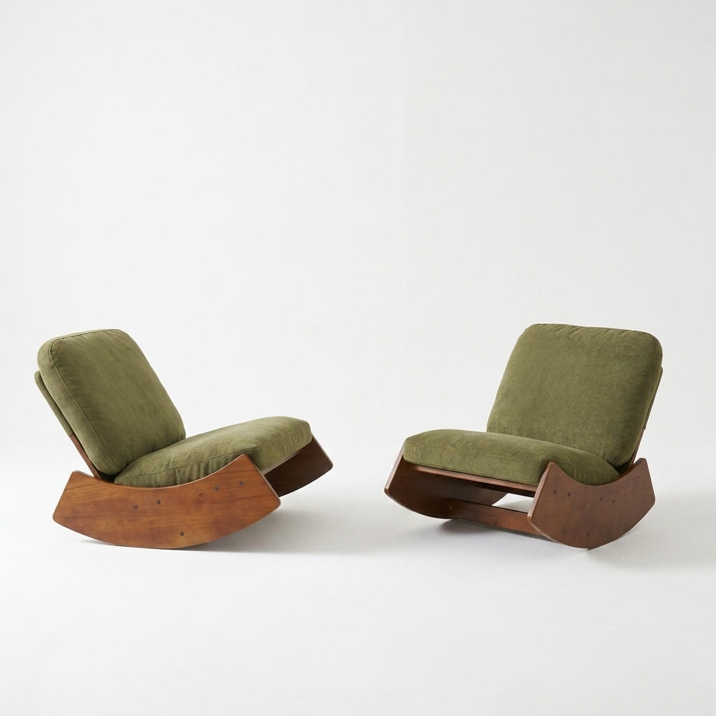 SCHAUKELSTUHL 2-teiliges Set Grün Cord - Grün, Textil (61.5/71.9/90cm) - Oxeza